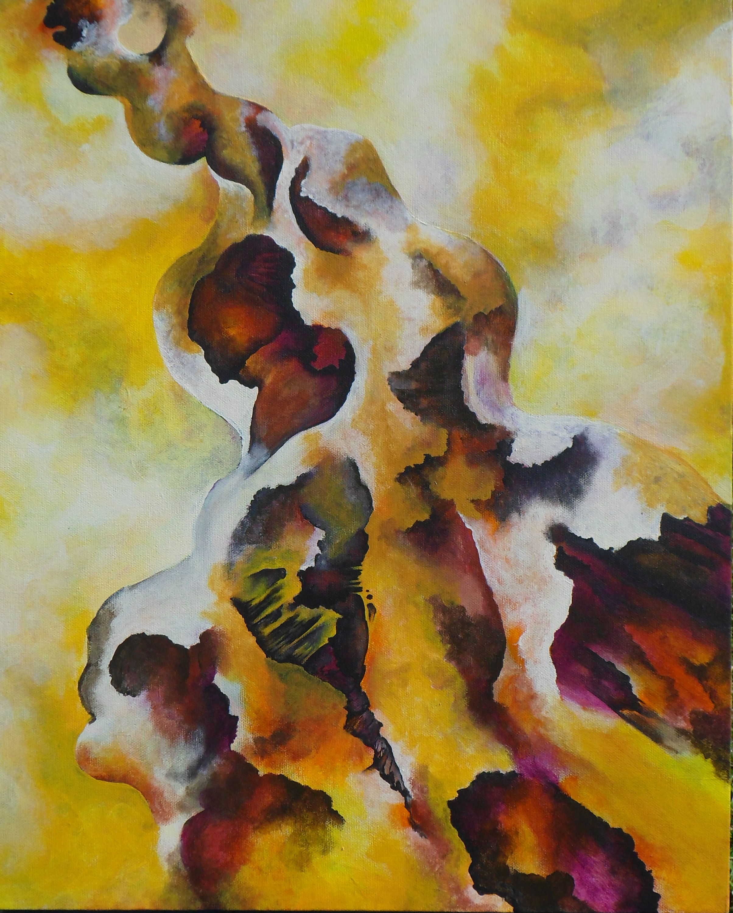 abstract surreal acrylic painting from my bonebred series