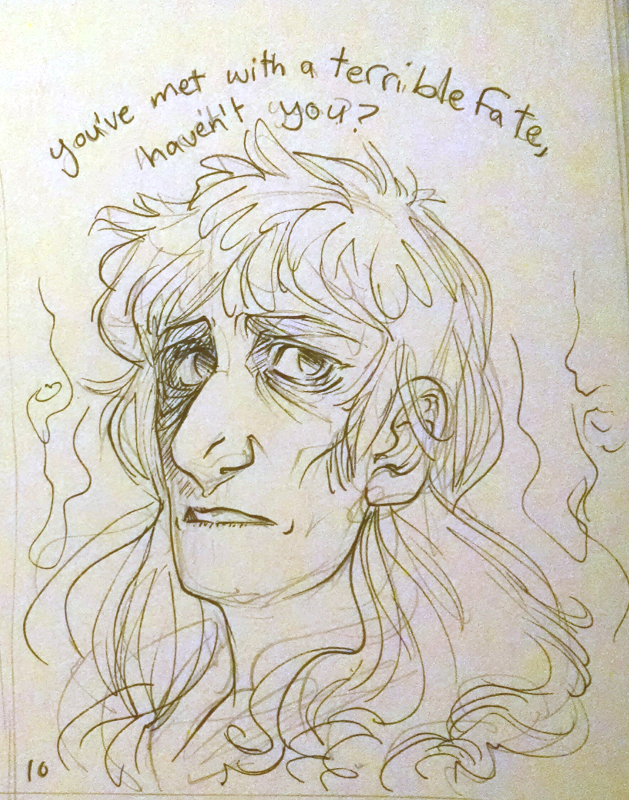 fanart of young grunkle stan as a ghost for ko-fi reward